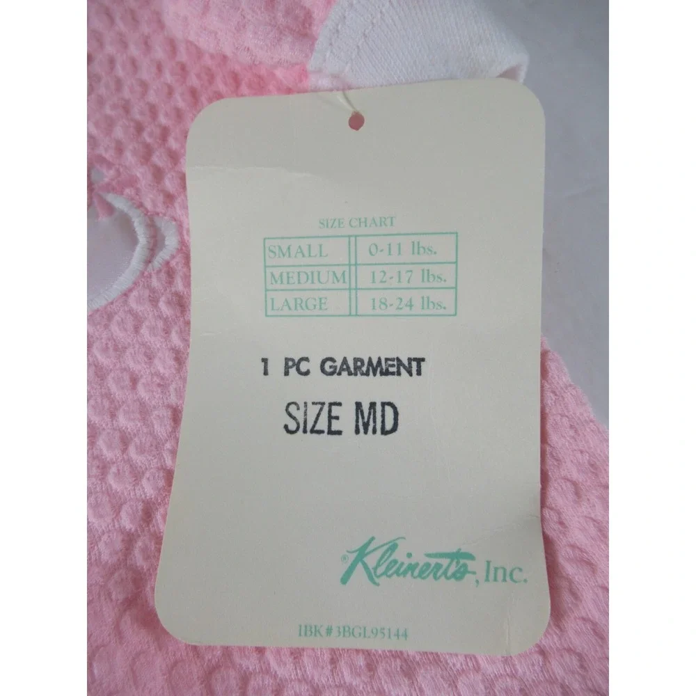 NEW Vintage Babygro Bunny Pajamas Baby Girl 12-17 LBS Pink Bodysuit